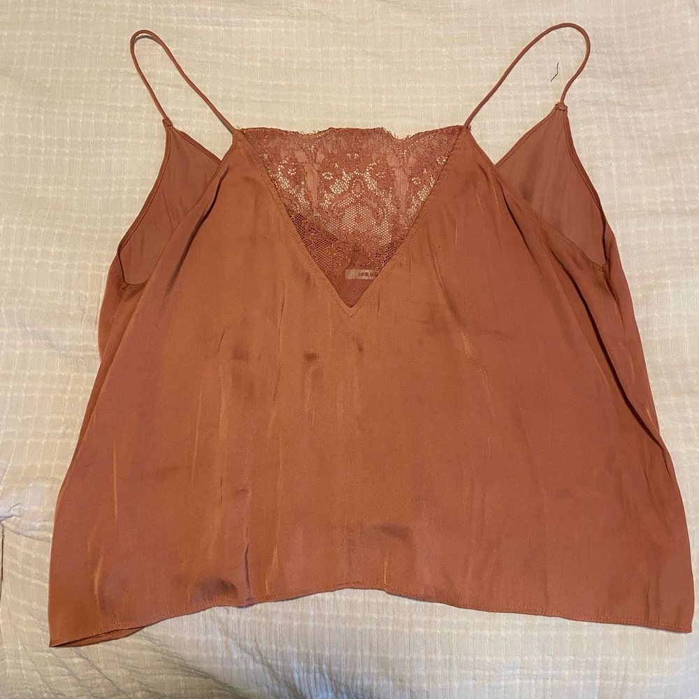 Urban outfitters lace silk tank